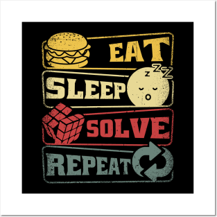 Eat Sleep Solve Repeat Vintage Posters and Art